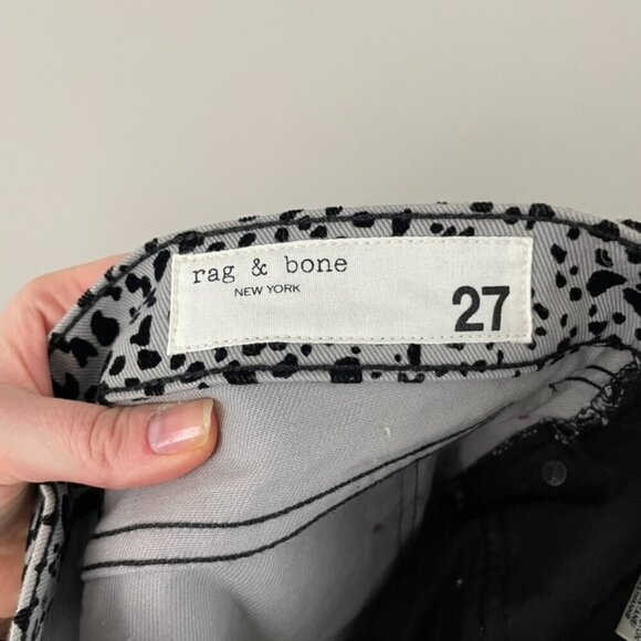 Rag & Bone Hana Velvet Cheetah Print Crop Flare Jeans Size 27 - Picture 3 of 7